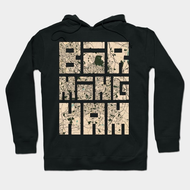 Birmingham, England City Map - Vintage Hoodie by deMAP Studio